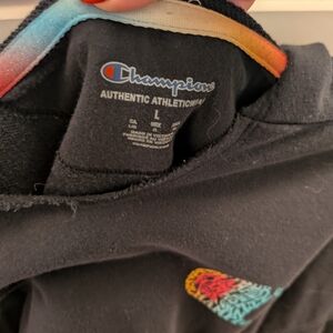 Champion Kids Black Jacket with Multicolor Logo